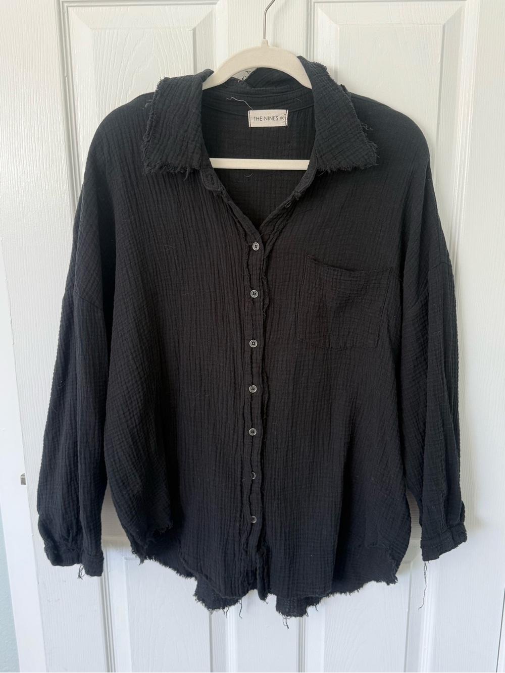 Women’s Black Button Down 100% Cotton 1X